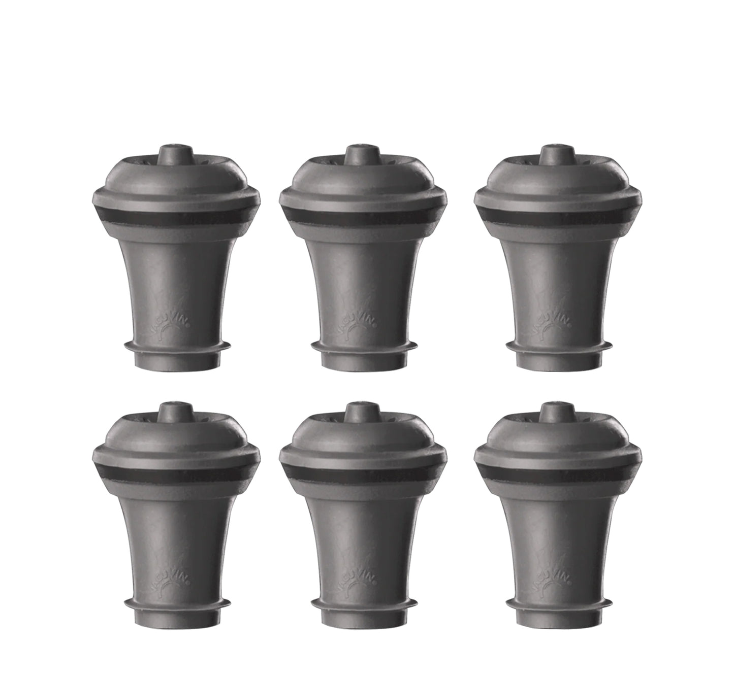 Vacu Vin, Vacuum Wine Stopper Grey, 6 pack