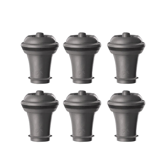 Vacu Vin, Vacuum Wine Stopper Grey, 6 pack